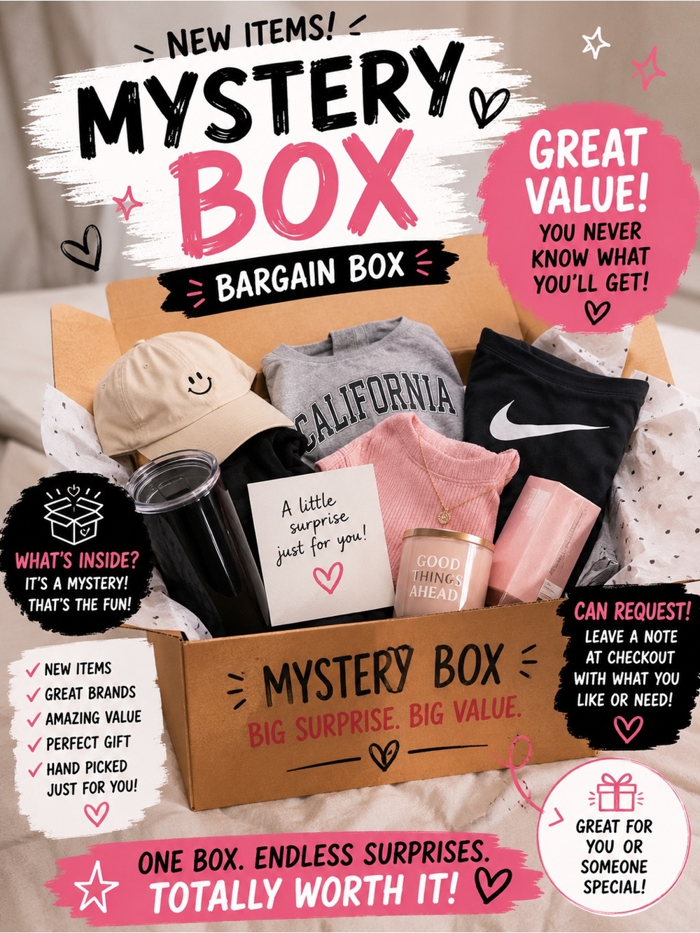 MYSTERY BARGAIN BOXES INVENTORY CLEAR OUT 3 LEFT